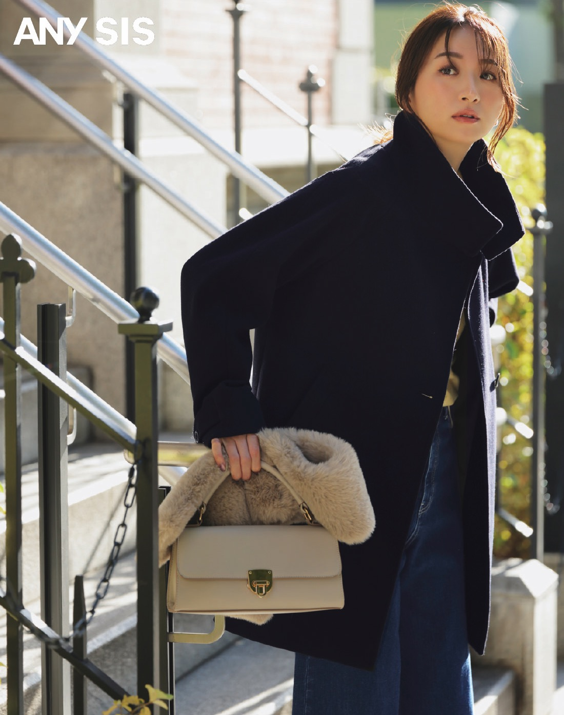 ウールライクスタンドカラー ミドルコート｜エニィスィス｜ショップ