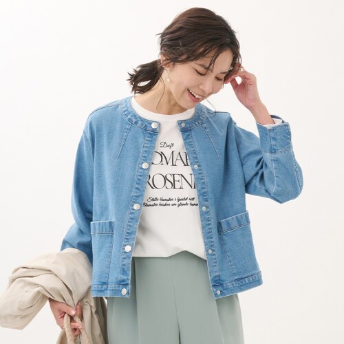 女性らしいシルエットのデニムジャケット✨
