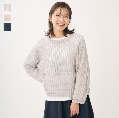 春コーデに合うメッシュニットトップス🌸