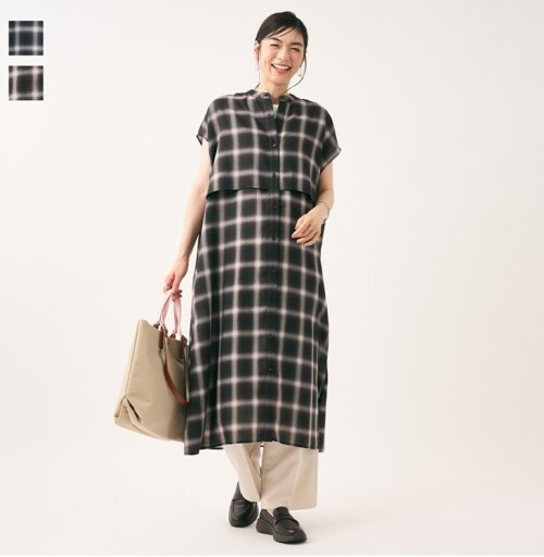 機能性のある素材を使用したシャツワンピース👔