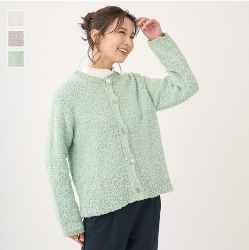 トレンドの素材で華やかコーデにアウターにもおすすめのカーディガン🌸