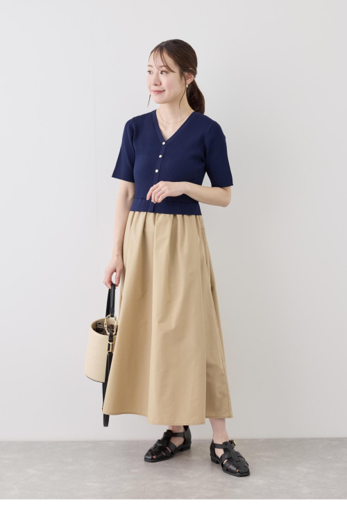 人気のニットドッキングワンピ入荷しました！