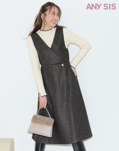 【2SET】ジャンパースカート × ニット セット