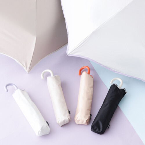 遮光 ウェーブパイピング 折りたたみ傘 50cm　（晴雨兼用）