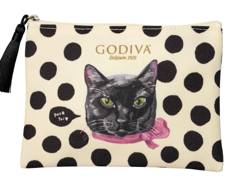 ゴディバ ブラックキャット コレクション カレ アソートメント 4枚入 ポーチ付き