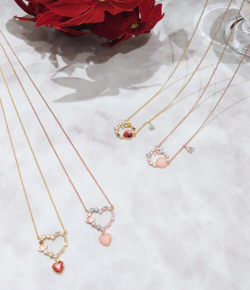 ハートカラーキュービックネックレス❤︎