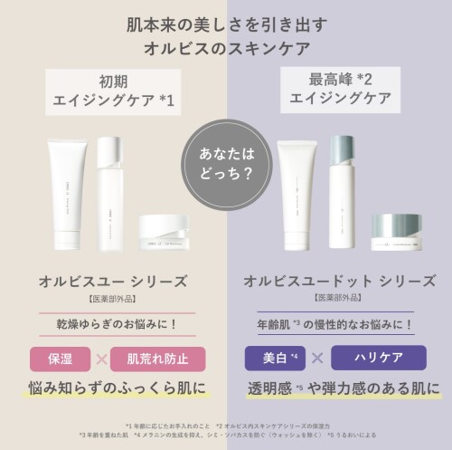 オルビス自慢の2大スキンケアシリーズをご紹介