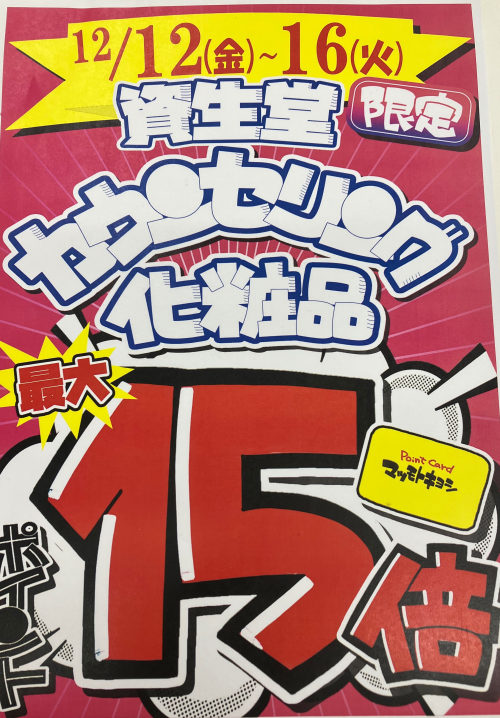 資生堂化粧品ポイント１０倍