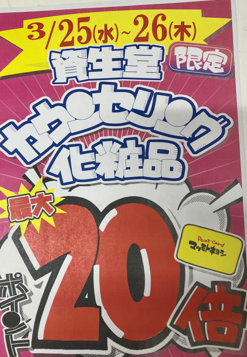 資生堂カウンセリング化粧品ポイント１０倍