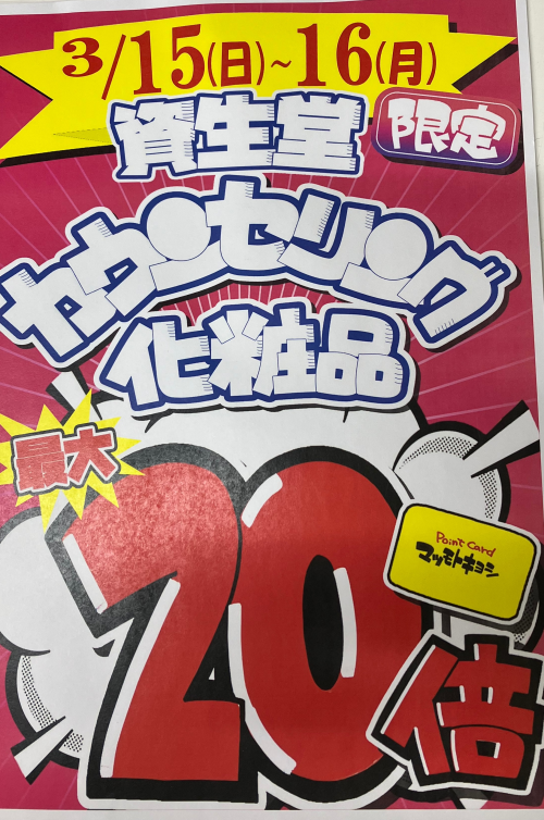 資生堂カウンセリング化粧品ポイント１０倍