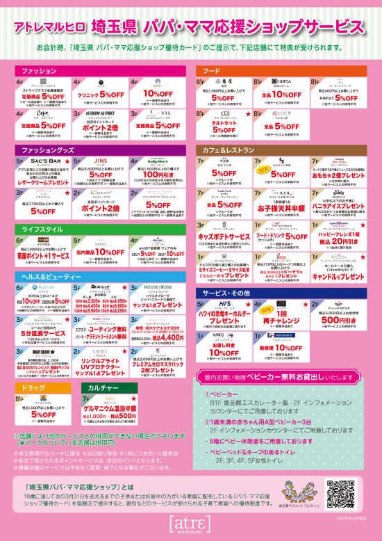 埼玉県 パパ・ママ応援ショップサービス2025