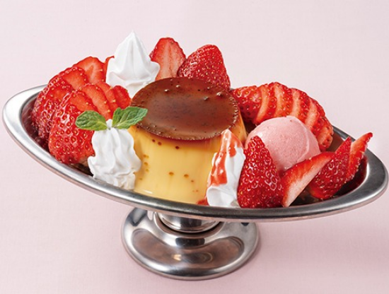 人気のプリンアラモードが苺たっぷりで新登場！