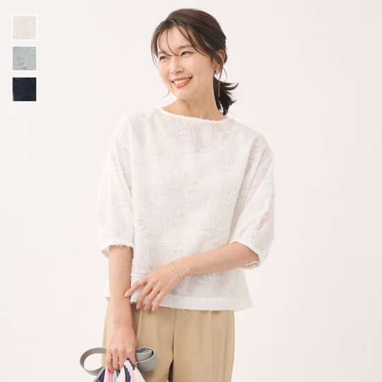 前後2WAYカットジャカードブラウス🌸