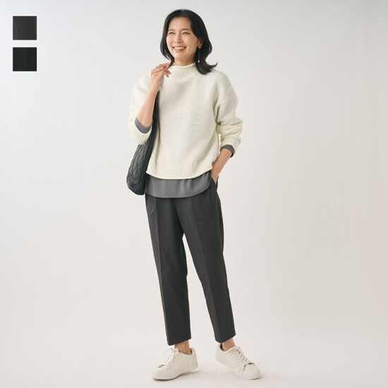 きれい見えと暖かを両立した美脚テーパードパンツ👖