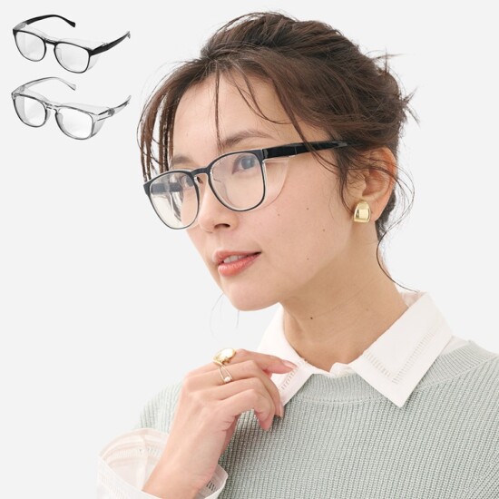透明ガード付き花粉メガネ👓