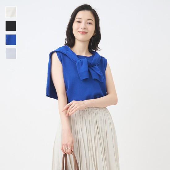 綿混糸の爽やかなニットタンク✨