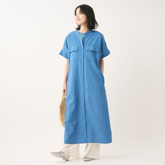 水を弾き汚れにくいリネンライクワンピース👗