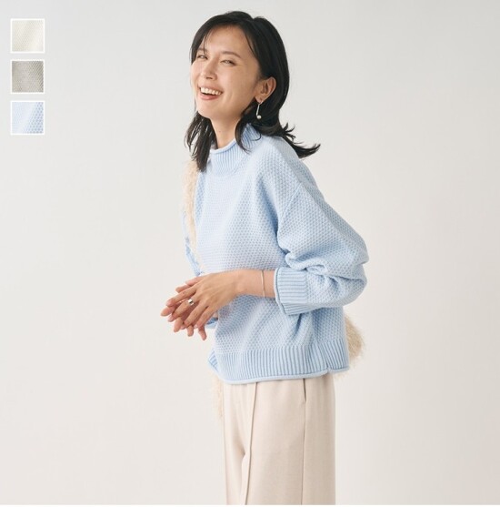 表情のある編地でコーデのポイントになるおしゃれニットトップス🧶