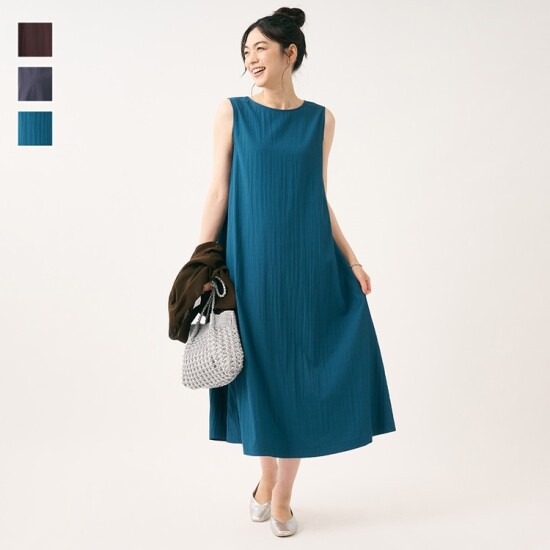 肌離れの良い素材のAラインワンピース👗