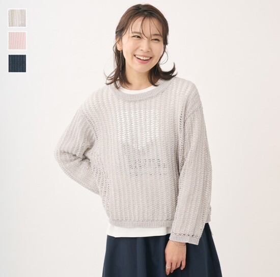 春コーデに合うメッシュニットトップス🌸