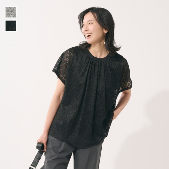 女性らしい華やぎをプラスするレースブラウス✨