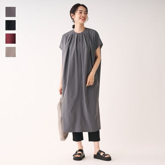 楽ちんにオシャレ見えするコクーンワンピース✨