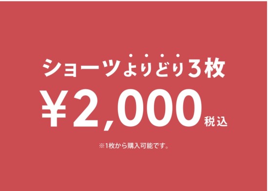 バーゲンショーツ3枚¥2,000‼️