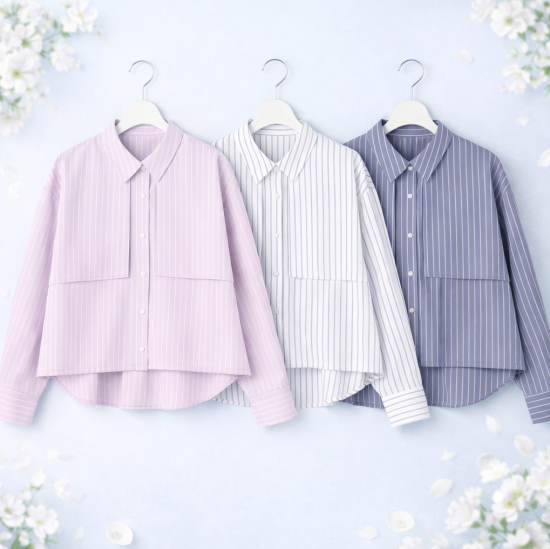 クロップドヨークハオリ シャツ