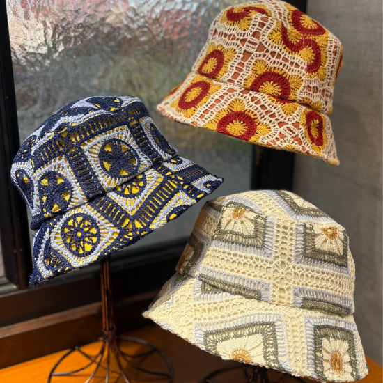 【おすすめ商品のご紹介】 クロシェ編みバケットハット