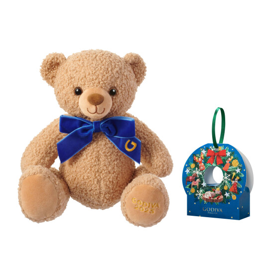 ゴディバ ブッシュ ド ノエル ベア & G キューブ オーナメント 2粒入