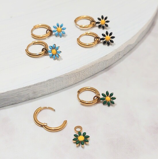 stainlessフラワーピアス🌼*･